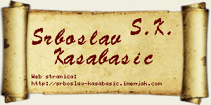 Srboslav Kasabašić vizit kartica